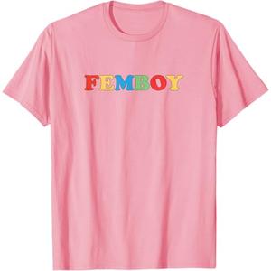 Femboy Rainbow Aesthetic Sissy T-Shirt, Size: L