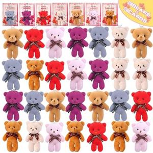 23PACK Bears Valentines Day Gifts for Kids Party Favors Classroom Bulk Kids Valentines Day Cards for School Class Non Candy Goodie Bag Stuffers Stuffed Animals Plush Toys Treats Classroom Exchange