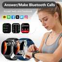 Smart Watch for Men, 2.01" AMOLED Curved HD Screen Smart Watch, Fitness Tracker with 24/7 Heart Rate/Sleep Monitor, IP68 Waterproof Running Watch, Compatible with iOS & Android for Daily Workout Black
