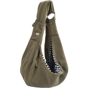 Pet Sling Carrier Adjustable Shoulder Strap Puppy Tote Hands Free Reversible Pet Backpack for Outdoor Travel Classci Khaki