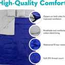 Double Sleeping Bags for Adults – Waterproof Queen-Size 2 Person Sleeping Bag with Pillows for Camping, Backpacking, Hiking, or Truck Use – Warm, Lightweight, and Convertible into Two Singles – Blue