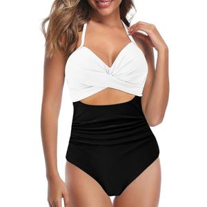 Eomenie Women's One Piece Swimsuit Tummy Control Slimming Bathing Suit Cutout Tie Knot Swimwear M