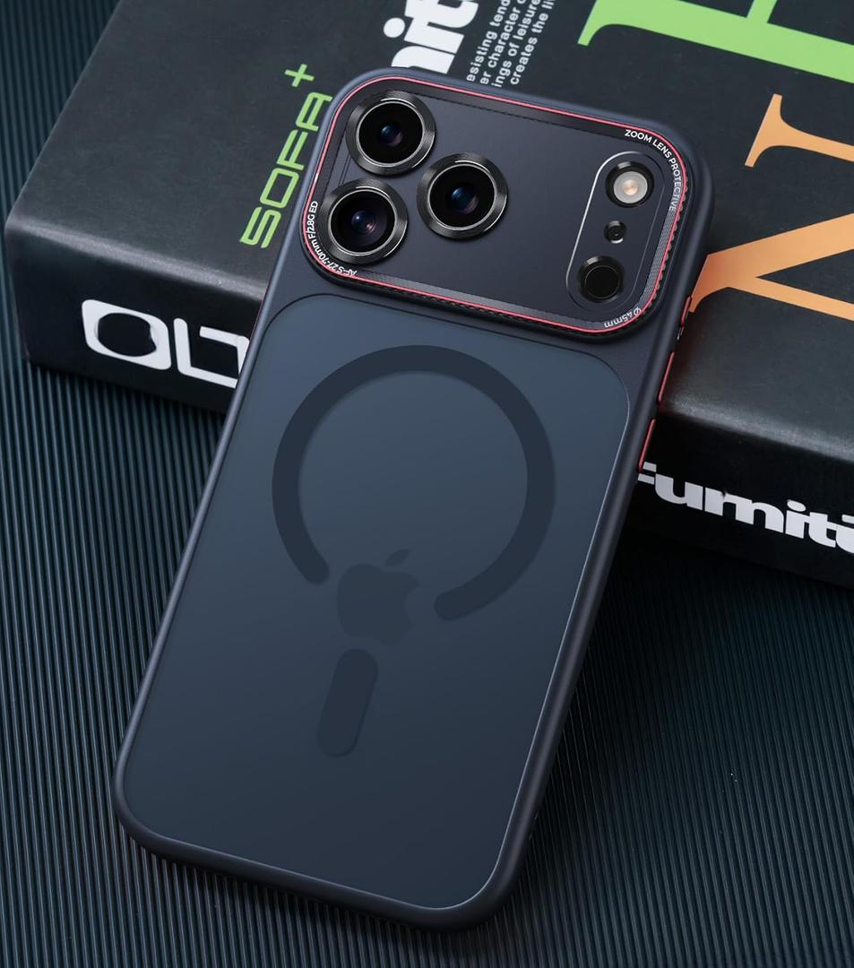 Magnetic for iPhone 17 Pro Max Case with Integrated Camera Protection, [Seamless Work with Magsafe] [Military Grade Shockproof] [Covered Camera Control Button] Case for iPhone 17 Pro Max 6.9'', Black