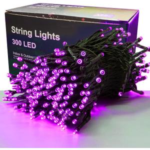 300 LED Halloween Lights, 98.5FT Halloween String Lights with 8 Lighting Modes, Waterproof & Connectable Mini Light, Plug in for Indoor Outdoor Holiday Christmas Party Bedroom Decorations (Purple)