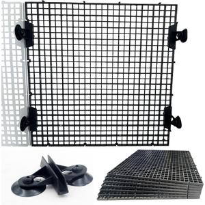 0.35-Inch Black Aquarium Divider Panel 11.8"x11.8",8pacs - Strong Suction Cups, Easy Cut Design to Separate Fish (10-55 Gallon Tanks)