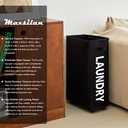 25" Slim Rolling Laundry basket on Wheels, 50L Collapsible Narrow Corner Laundry Hamper, Foldable Storage Bins, Black