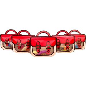 Trendybag Red and Blue Top-handle Party Goodie bags, Grip n Seal gift bags with Stand-up bottom, Birthday Bags, 20 Pcs (Small, Red) (1 Count (Pack of 20), Red-Small)