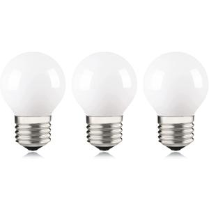 40W Equivalent A15 LED Light Bulb, Soft White 3000K, Milky Glass, Dimmable, 4 Watt E26 Standard Base Globe LED Bulbs, 3 Pack