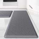Kitchen Mat [2 PCS] Cushioned Anti-Fatigue Floor Mat, Waterproof Non-Skid Ergonomic Comfort Foam Rugs, Standing Mat for Kitchen, Floor, Office, Sink, Laundry(Grey) (17.3"x29"+17.3"x47")