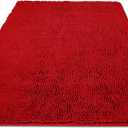 Yeaban Bathroom Runner Rug 36 x 60 Inch  Thick Chenille Long Bath Mat | Absorbent and Washable Extra Large Bath Rug Non-Slip, Soft Runner Rug for Bathroom, Shower, Sink - (Red)