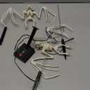 Halloween Decorations Outdoor Solar Garden Lights,2PCS of Set 3D Scary Bat Realistic Skeleton Outside Decor,Solar Creepy Bats Path Lights for Grave/Yard/House/Halloween Party Gifts Decor Purple