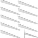 Yalikop 10 Pack Adjustable Shelf Brackets for Double Track System Closet Organization Heavy Duty Wire Shelf Brackets (White,9 Inches)
