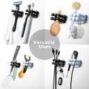 Silicone Toothbrush Holders - with Adhesive Tape Made of 3M (6Pcs) - Waterproof Double Hook - Wall Mount for Keys, Plugs - Bathroom, Kitchen, Living Room, Office 4Pcs