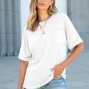 ANRABESS Women Oversized T Shirts Short Sleeve Summer Casual Loose Top Basic Tee with Pocket (XL)