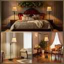 PARTPHONER Vintage Floor Lamps for Living Room,Traditional 350 Adjustable Swing Arm Farmhouse Floor Lamp for Bedroom, Rustic Standing Lamp Pole Lamps for Reading, Home Dcor and Office, Brown