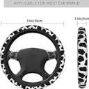 Cow Print Universal 15 Inch Steering Wheel Covers Non Slip Neoprene Car Wrap Cover For Adults