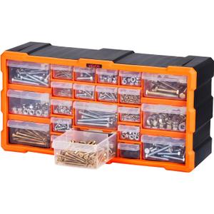 VEVOR 22-Drawer Storage Organizer, Plastic, Drawer Storage Cabinet for Garage Organization, Stackable Small Parts Organizer, Wall-Mounted Toolbox, for Hardware, Beads, Screws, Crafts, Building Bricks