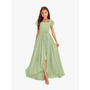 Chiffon Junior Bridesmaid Dress for Wedding A Line Jr Bridesmaid Dresses Girls' Special Occasion Dresses (Size 160)