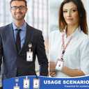 2 x Retro Rainbow Id Badge Holder with Lanyard,Retractable Badge Holders Reels,Breakaway Lanyards for ID Badges,Cute Fashion Key Chain Keychains,Badge Clips for School Office