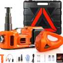 Car Jack Electric Hydraulic Jack Kit 5Ton 155-450mm LCD Display Lift Inflator LED Light Impact Wrench 12V Portable Outdoor Home Emergency Tire Change Roadside Rescue Set