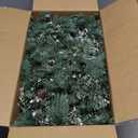 Artificial Christma 9FT Pre-Lit Garland with 50 LED Light, Battery Operated, Pine Cones, Nice Gold and Red Ball, Berris Mantle for Indoor Holiday Door Home Decorations Stairs Fireplaces Wal