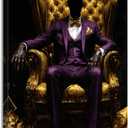 DOARTDO Black Man Wall Art Black and Gold Purple Pictures African American King Wall Decor Man Bedroom Painting Man Cave Canvas Prints for Men Framed (24.00" x 36.00")