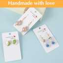 Nogeqi 100PCS 2x3.5 Inch Earring Display Cards with 100PCS Self Adhesive Bags, Handmade with Love Earring Holder Cards for Selling Jewelry Necklace Display Hanging Retail (White)