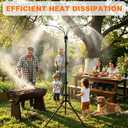 Upgraded Standing Misters for Outside Patio, 6FT Height Adjustable Outdoor Misting System, Portable Cooling Mister with Tripod, Brass Nozzles & 26FT Hose, Sprinkler for Tanning Backyard, Garden, Pets
