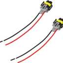 H8/ H9/ H11 Fog Light Harness Connector, Waterproof Pigtail Adapter Plug Car Fog Light Wiring Harness Kit Replacement for Headlight High Low Beam Bulb (2PCS)
