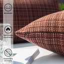 Kevin Textile Pack of 2 Decorative Outdoor Waterproof Throw Pillow Covers Lumbar Pillowcases Modern Cushion Cases for Patio Couch Bench 12 x 20 Inch Coffee