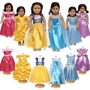 18 inch Doll Clothes Accessories -6Pcs Different Princess Costume Gift Fits All 18-inch Dolls Across Brands