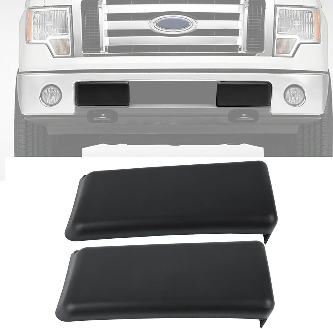 Replacement for Front Bumper Guard Pad Cap Inserts End Cover 2009-2014 F150 F-150 9L3Z17E810B Left Driver & Right Passenger Side