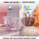 AI Glasses for Women, Bluetooth Glasses with 164 Languages Real-Time Translation, Color-Changing Lenses, Lightweight Thin Temples Free App, Stylish Wearable Tech Glass for Travel & Everyday Wear