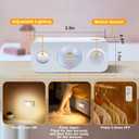 NIEGNOWOO LED Motion Sensor Puck Lights, Rechargeable Cabinet Lights, Stick on Wireless LED Night Light for Closet, Drawer, Shelf, Under Cabinet, Warm White 6Pack, USB Charging Cord Included