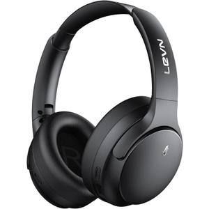 LEVN Hybrid Active Noise Cancelling Headphones, Wireless Headphones Bluetooth 5.4 with Transparent Mode, Hi-Res Audio, Deep Bass, 70H Playtime Over Ear Bluetooth Headset for Work/Travel/Home/Office (Black)