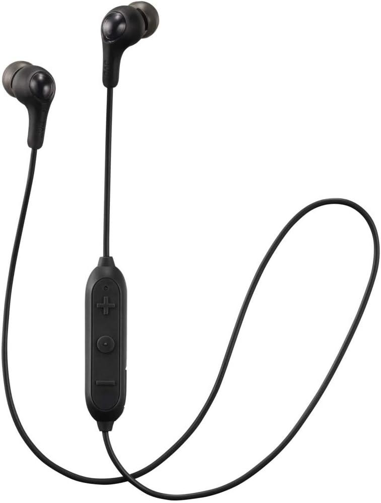 JVC Soft Wireless Earbud with Stayfit Tips, Remote and Mic and Bluetooth Black (HA-FX9BTB)
