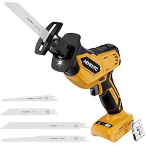 Cordless Reciprocating Saw for DeWalt 20V MAX Battery (No Battery), Brushless Motor, 0–3500 SPM 3-Speed Variable, Tool-Free Blade Change, LED Work Light, 4 Blades for Wood/ Metal/ PVC