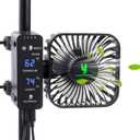 4" Smart Grow Tent Fan with Auto Climate Control - 4-Speed Oscillating Circulation Fan with LCD Display for Hydroponics, Greenhouse, Reptile Enclosure - Precise Temp & Humidity Monitoring