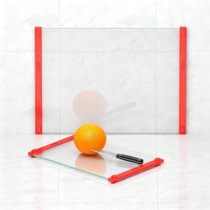 Glass Cutting Board for Kitchen,Dishwasher-Safe Cutting Board,Double-Sided & Heat-Resistant, Easy-Grip Serving Tray(Red 12x16" & 12x8" 2 Pcs)