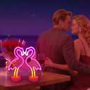 Flamingo Neon Sign - Pink LED Neon Lights USB/Battery Powered Room Decor for Bedroom, Party, Bar, Birthday Gifts for Women and Girls