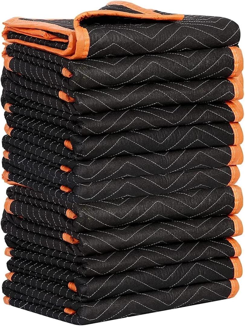 Simpli-Magic Heavy Duty Padded Moving Blankets 72" x 40" – 16 Pack – Packing Blankets, Furniture Covers for Moving