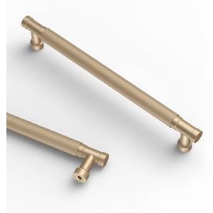 Asidrama 10 Pack 10 Inch(254mm) Champagne Gold Cabinet Pulls Knurled Kitchen Cabinet Handles, Cabinet Pulls Kitchen Cabinet Hardware for Cupboard Drawer Pulls