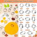 4 x Thanksgiving Polymer Clay Earing Cutters, Fall Polymer Clay Cutters Mini Pumpkin Chicken Earrings Cutters with 640 Jewelry Making Accessories 16 Circle Shape Earring Cutters Tools