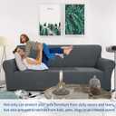 ZNSAYOTX 1 Piece Jacquard Couch Covers for 3 Cushion Couch Living Room High Stretch Sofa Cover Pets Dogs Friendly Anti Slip Thickened Slipcovers Furniture Protector (Sofa, Dark Grey)