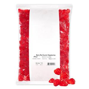 Albanese Candy, Berry Red Gummi Raspberries, 5-pound Bag (EXP 04/24/25)