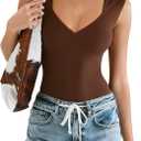 Avidlove Body Suits for Womens Sexy Bodysuit Tank Top Thong Body Suit Seamless Double Lined Going Out Tops L