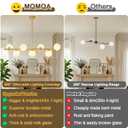 MQMQA Globe Modern Sputnik Chandeliers for Dining Room Chandelier, 7-Light Dining Room Light Fixture Over Table, Mid Century Linear Chandelier, 43.3 Inch (Bulbs not Included) Gold & Milky White