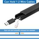 HARFINGTON 5pcs Cord Hider Wall 15inx0.8inx0.4in (LxWxH) PVC Cable Cover Self Adhesive Wire Hider Wall Mounted TV Cable Raceway for Cables Management (75in Total Length),Black