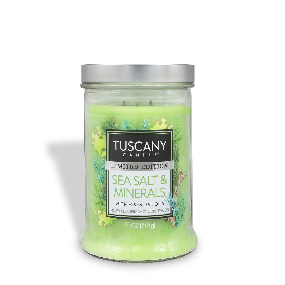 Tuscany Candle Sea Salt & Minerals: Mossy Kelp & Driftwood Scented Summer Candle, 18 oz