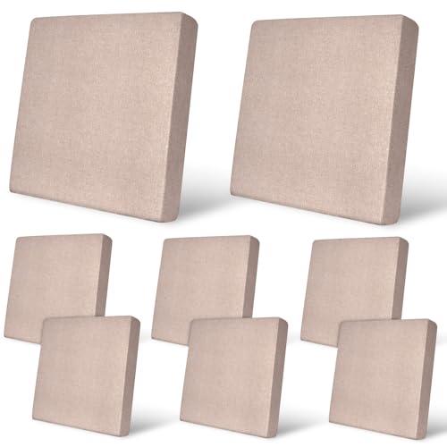 pickyNproud 8Pcs Patio Cushion Covers Stretch Outdoor Couch Cushions Slipcovers Replacement Washable Furniture Protector with Elastic Bottom Sofa Chair Seat Cover, Warm Taupe Khaki